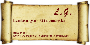Lamberger Giszmunda névjegykártya